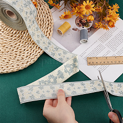 Polyester-Jacquard-Blumenband für Bekleidungsaccessoires&nbsp;OCOR-WH0090-73B