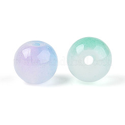 Sprühlackierung von Jade-Imitat-Glasperlen&nbsp;GLAA-L046-8mm-03A