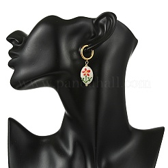 Boucles d'oreilles pendantes en porcelaine imprimée faite à la main&nbsp;EJEW-JE07230