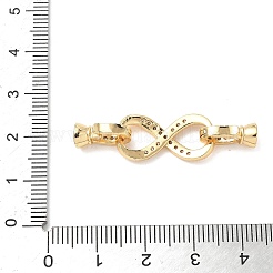 Messing Micro Pave klare Zirkonia Falte über Verschlüsse&nbsp;KK-U059-33G
