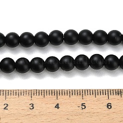 Natürliche schwarze Onyxperlenstränge (gefärbt und erhitzt).&nbsp;X-G-Z024-01B-6mm