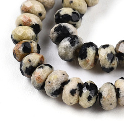 Natur Dalmatiner Jaspis Perlen Stränge&nbsp;G-T141-39