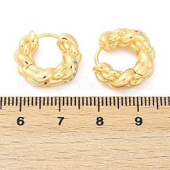 Gedrehte Creolen aus Messing mit Zirkonia&nbsp;EJEW-Q016-18G