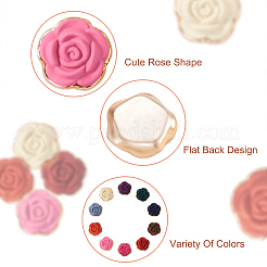 100 Stück 10 Farben undurchsichtige Harzblumen-Cabochons&nbsp;CRES-YS0001-06