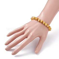 Bracciale elasticizzato con perle di occhio di tigre naturale tondo da 8.5 mm per donna ragazza&nbsp;BJEW-JB07152-02