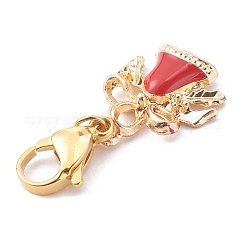 Navidad aleación tema colgantes de esmalte&nbsp;X1-HJEW-JM00427-02