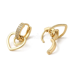 Orecchini a cerchio in ottone zirconi con micro pavé di ottone&nbsp;EJEW-L271-36KCG