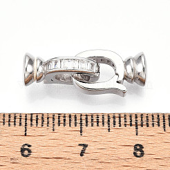 925 Faltschließe aus klarem Zirkonia in Mikropavé-Optik aus Sterlingsilber&nbsp;STER-T008-04P