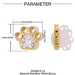 Pendentifs en acier inoxydable 304 micro pavés de zircones cubiques&nbsp;STAS-OY007-49G