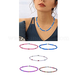 Ensemble de colliers de perles de surfeur heishi en argile polymère&nbsp;NJEW-SW00030