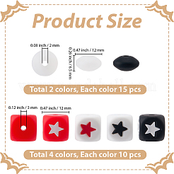 70 pièce de perles en silicone en forme d'étoile&nbsp;SIL-PA0001-35