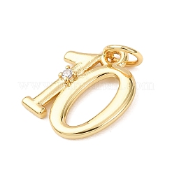 Pendentifs avec zircon cubiques à micro-pavés en laiton&nbsp;KK-D019-28G-10