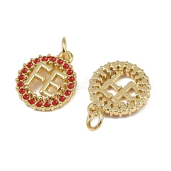 Pendentifs avec zircon cubiques à micro-pavés en laiton&nbsp;KK-I358-015G