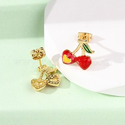 Boucles d'oreilles en laiton avec zircone cubique de micro pave&nbsp;EJEW-D328-01G-01