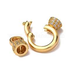 Messing Micro Pave klare Zirkonia Falte über Verschlüsse&nbsp;KK-Z121-30G