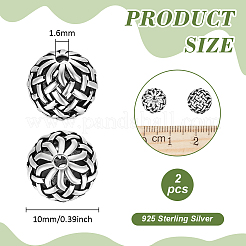 2pcs 925 cuentas de plata esterlina&nbsp;STER-BC0004-26