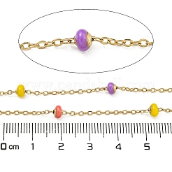 Cadenas de eslabones esmaltados de acero inoxidable 304&nbsp;AJEW-Z028-09G-01