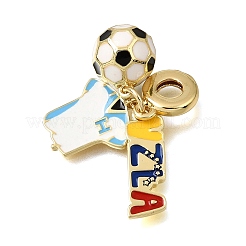 Colgantes europeos de latón y esmalte con temática futbolística&nbsp;KK-CBA8E93-01D
