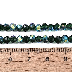 Brins de perles rondelles en verre transparent plaqué couleur AB&nbsp;EGLA-T029-4mm-10N
