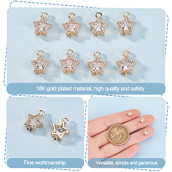 20 Stück Messing-Pavé-Glieder mit klarem Zirkonia&nbsp;KK-GO0001-95