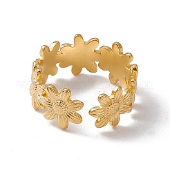 Bague ouverte en acier inoxydable 304 avec placage ionique (IP) pour femme&nbsp;X-RJEW-C045-17G