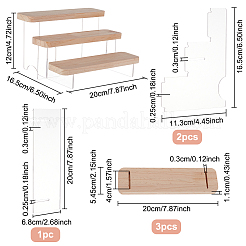 Les figurines en acrylique transparent à 3 étage présentent des élévateurs&nbsp;DIY-WH0410-33A