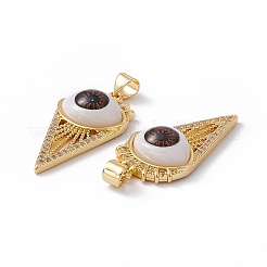 Porte micro ouvrent pendentifs zircone cubique en laiton de placage&nbsp;KK-B060-03G-02