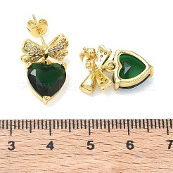 Pendientes colgantes de latón con micro circonitas cúbicas para mujer&nbsp;KK-CBA760A-05G-04