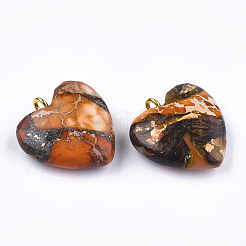 Pendentifs assemblés en bronzite et jaspe impérial&nbsp;X-G-T111-04F