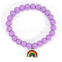 Regenbogenfarbene Armbänder mit Emaille-Anhängern aus Zinklegierung&nbsp;FS-WGF96C6-02