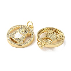 Pendentifs avec zircon cubiques à micro-pavés en laiton&nbsp;KK-B083-39D-G