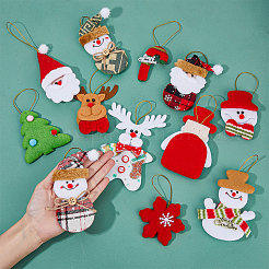 12 pièce 12 styles de décorations de Noël en velours avec cloche&nbsp;FIND-FH0007-54