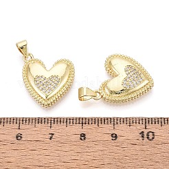 Pendentifs en laiton micro pavé de zircone cubique transparent pour la saint-valentin&nbsp;KK-T080-53G