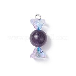 4 stücke 4 farben natürliche karneol & rose quarz & amethyst & aventurin & glas anhänger&nbsp;PALLOY-TA00312