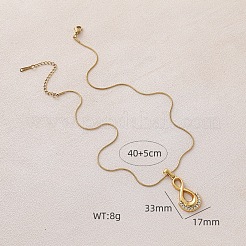 Collane minimaliste in acciaio chirurgico inossidabile 316 con ciondolo a forma di zucca in vetro trasparente con 8 carattere per donna&nbsp;HP6344
