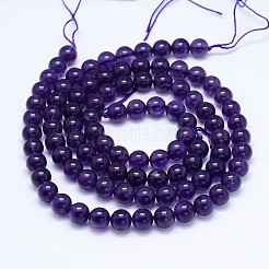 Natürlichen Amethyst runde Perle Stränge&nbsp;G-M212-8mm-04A