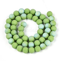 Brins de perles de verre opaques givrées&nbsp;LS-GLAA-T032-P8mm-MBB06