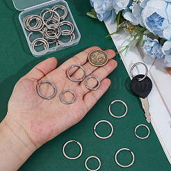 40 Stück 2 Stile geteilte Schlüsselringe aus 304 Edelstahl&nbsp;STAS-CY0001-03