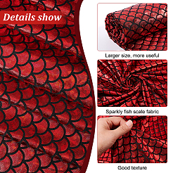 Funkelnder Spandex-Meerjungfrau-bedruckter Fischschuppenstoff mit Hologramm&nbsp;AJEW-WH0314-30B