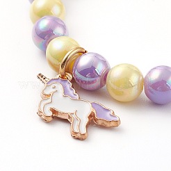 Stretch-Armband aus blickdichten Acrylperlen für Kinder&nbsp;BJEW-JB06498