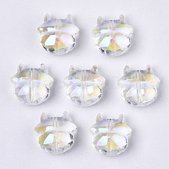 Perle di vetro verniciate a spruzzo trasparente&nbsp;DGLA-R052-001-D01