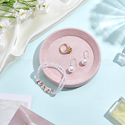Bandejas organizadoras de joyas de terciopelo redondas&nbsp;ODIS-WH0030-326A