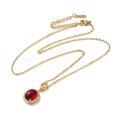 Colliers en laiton avec pendentif avec zircone cubique de micro pave&nbsp;NJEW-E106-10KCG-02