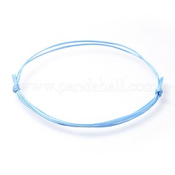 Fabrication de bracelet en cordons de polyester cirés plats réglables&nbsp;AJEW-JB00507-M