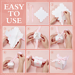 Boîtes carrées en papier pour ranger les bonbons de mariage&nbsp;AJEW-WH0609-744B