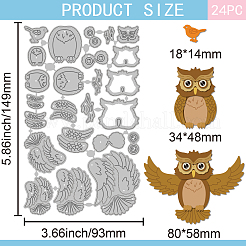 Stanzschablonen aus Kohlenstoffstahl mit Eulenmotiv&nbsp;DIY-WH0309-3777