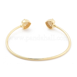 Bracelets de manchette en laiton micro pavé de zircone cubique&nbsp;BJEW-C073-01G