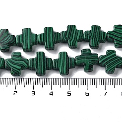 Fili di perline sintetiche tinte in malachite&nbsp;G-M418-B05-01