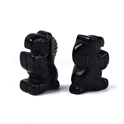 Pferdefigur aus natürlichem Obsidian&nbsp;DJEW-N005-01J