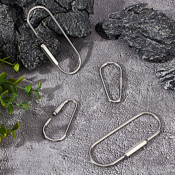 4 Stück 2 Stile 304 Edelstahl Schraube Karabiner Schloss Charms&nbsp;STAS-UN0059-93